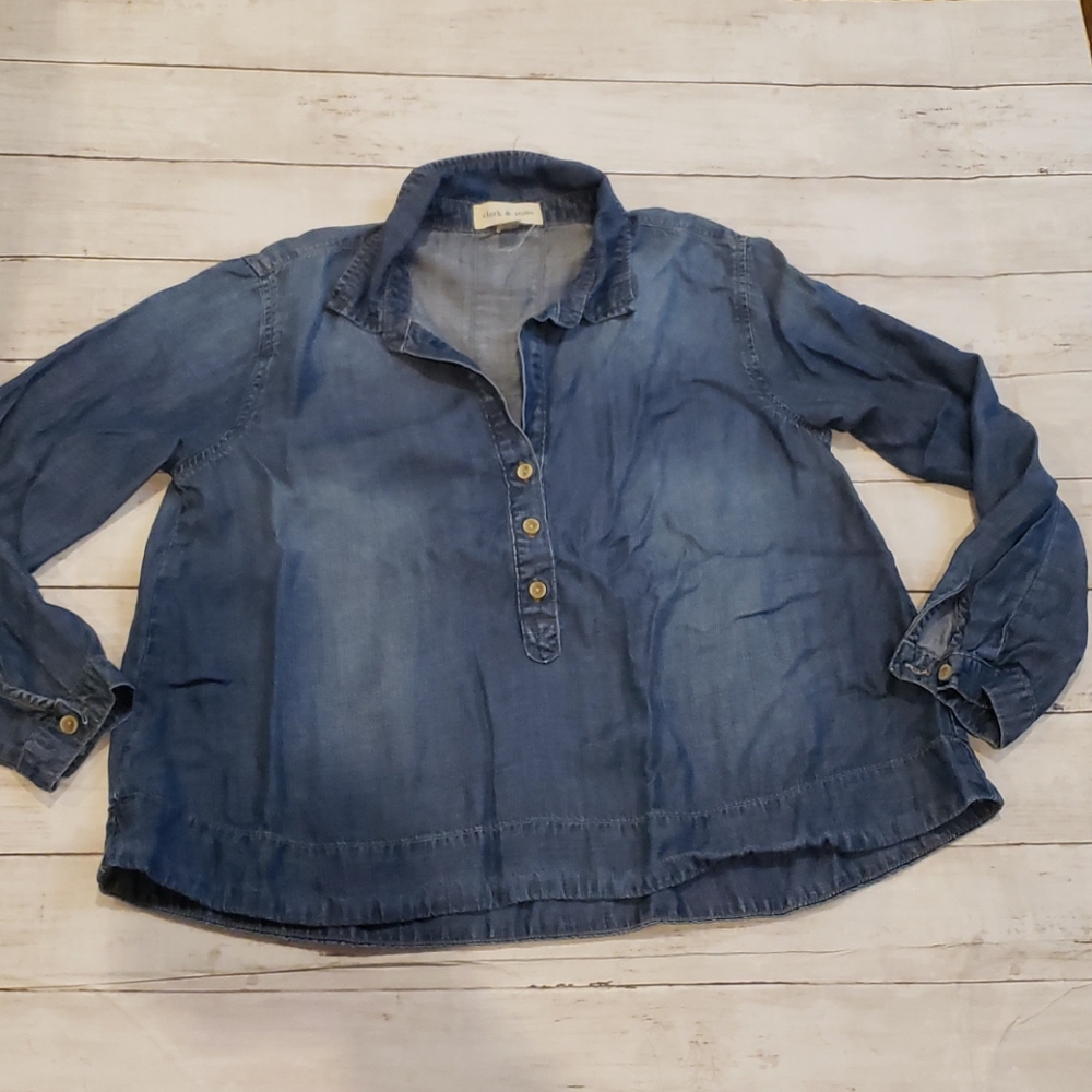 Cloth & stone quarter button down jean size s
